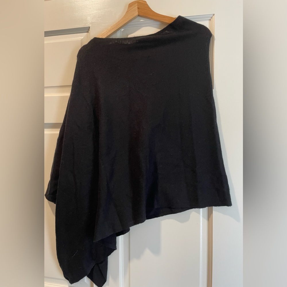 Black Asymmetrical Poncho